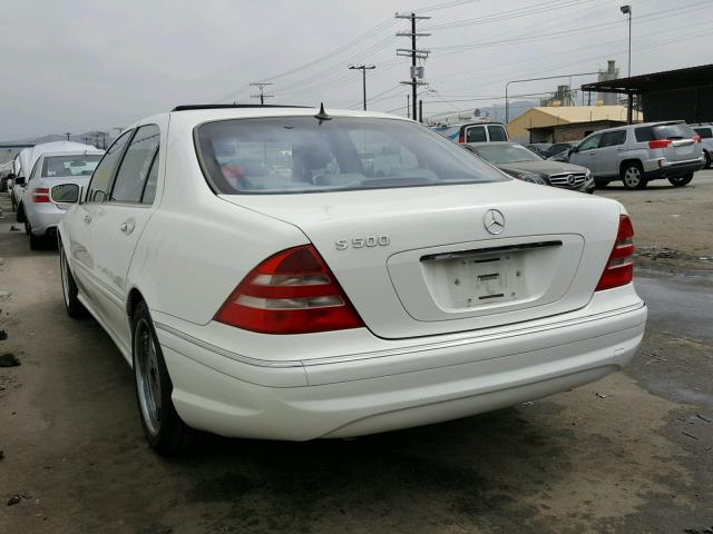 WDBNG75JX2A281277 - 2002 MERCEDES-BENZ S 500 WHITE photo 3