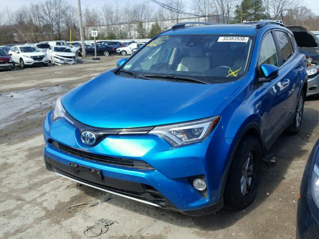 JTMDJREV0HD149200 - 2017 TOYOTA RAV4 HV LI BLUE photo 2