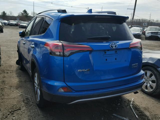 JTMDJREV0HD149200 - 2017 TOYOTA RAV4 HV LI BLUE photo 3