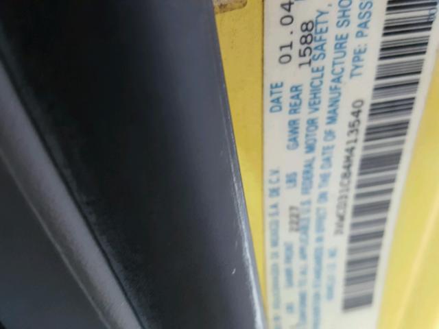 3VWCD31C84M413540 - 2004 VOLKSWAGEN NEW BEETLE 黄色 照片 10