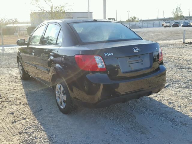 KNADH4A3XA6647236 - 2010 KIA RIO LX BLACK photo 3