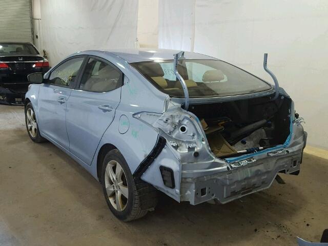 KMHDH4AE7DU616185 - 2013 HYUNDAI ELANTRA GL BLUE photo 3