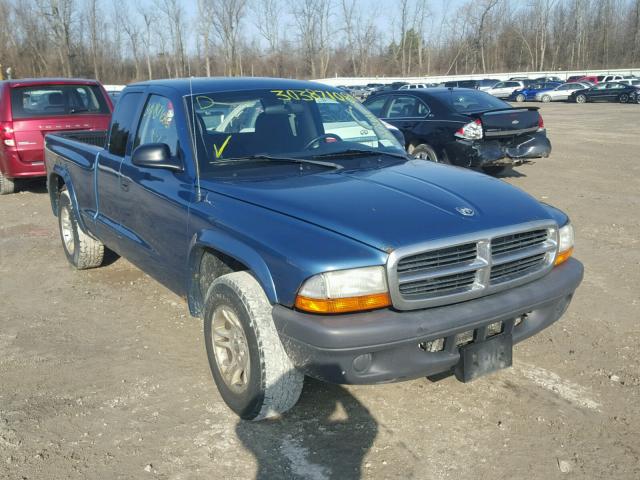 1D7GL12K34S618262 - 2004 DODGE DAKOTA SXT BLUE photo 1