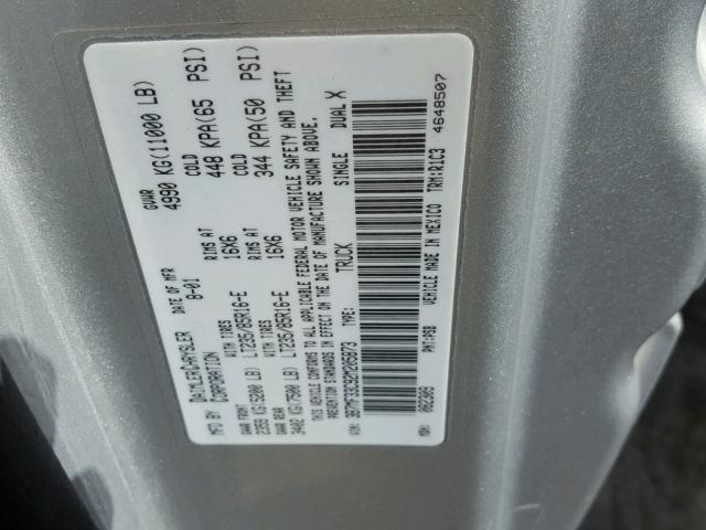 3B7MF33C92M205873 - 2002 DODGE RAM 3500 SILVER photo 10