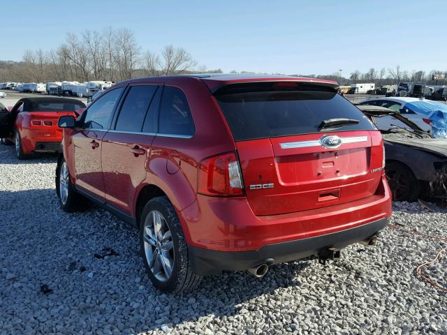 2FMDK3KC4CBA81412 - 2012 FORD EDGE LIMIT RED photo 3