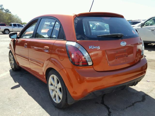 KNADH5A33A6659041 - 2010 KIA RIO LX ORANGE photo 3