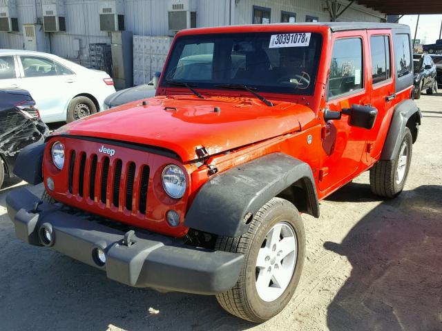 1C4BJWDGXHL732226 - 2017 JEEP WRANGLER U RED photo 2