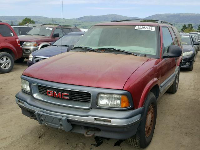 1GKDT13W1T2552148 - 1996 GMC JIMMY MAROON photo 2