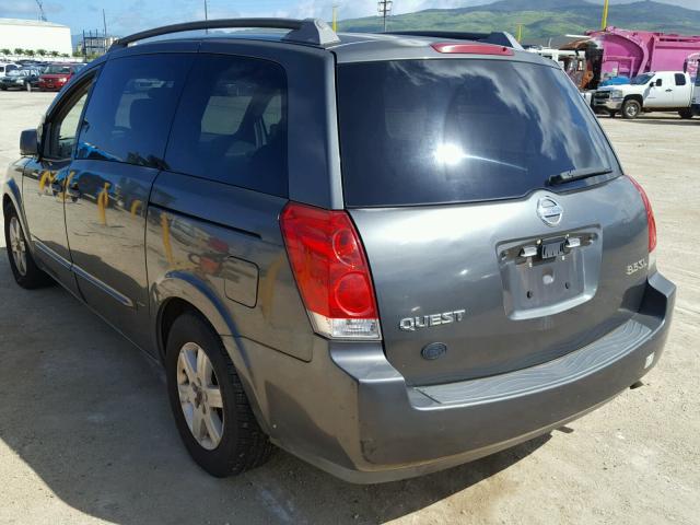 5N1BV28U44N339328 - 2004 NISSAN QUEST S GRAY photo 3