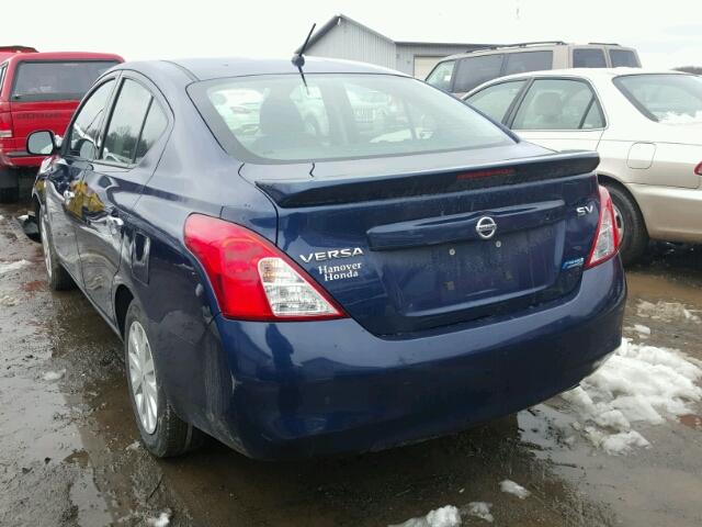 3N1CN7AP3EK462977 - 2014 NISSAN VERSA S BLUE photo 3