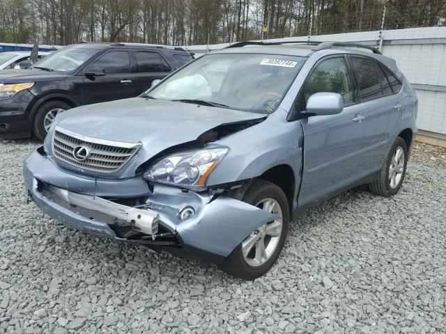 JTJGW31U782008965 - 2008 LEXUS RX 400H BLUE photo 2