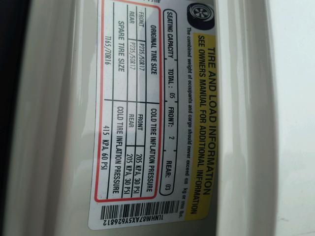 1LNHM87AX5Y626812 - 2005 LINCOLN LS WHITE photo 10