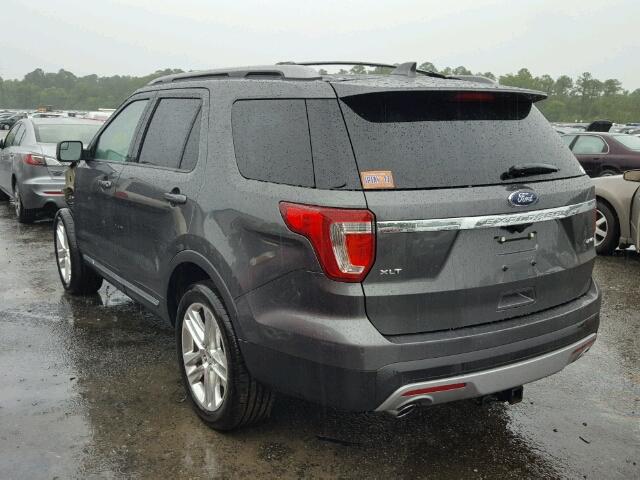 1FM5K8D84HGA97121 - 2017 FORD EXPLORER X GRAY photo 3