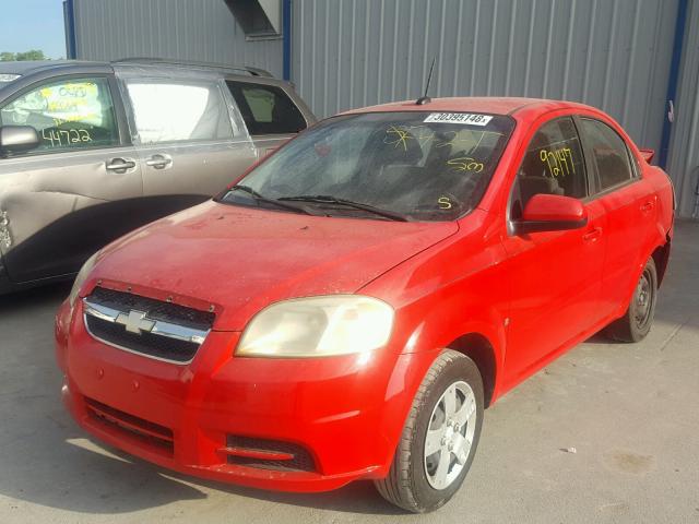 KL1TD56E49B623289 - 2009 CHEVROLET AVEO LS RED photo 2