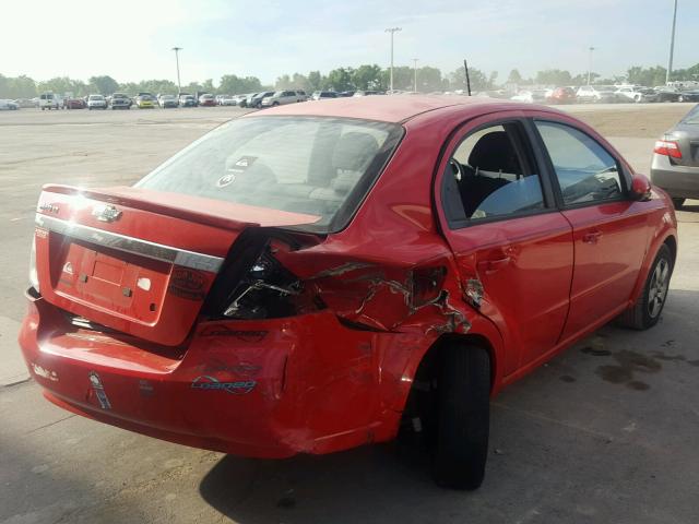 KL1TD56E49B623289 - 2009 CHEVROLET AVEO LS 红色 照片 4