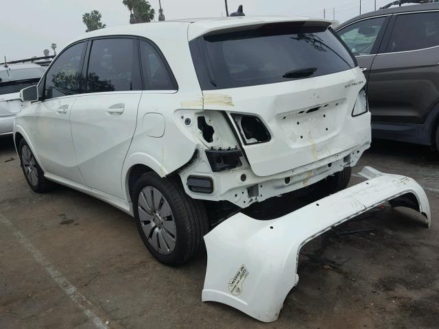 WDDVP9AB1FJ005058 - 2015 MERCEDES-BENZ B ELECTRIC WHITE photo 3