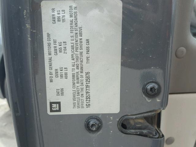 1G1ZS57F77F125876 - 2007 CHEVROLET MALIBU LS GRAY photo 10