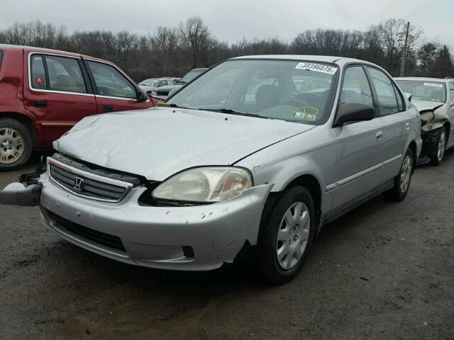 2HGEJ6612YH559256 - 2000 HONDA CIVIC BASE SILVER photo 2