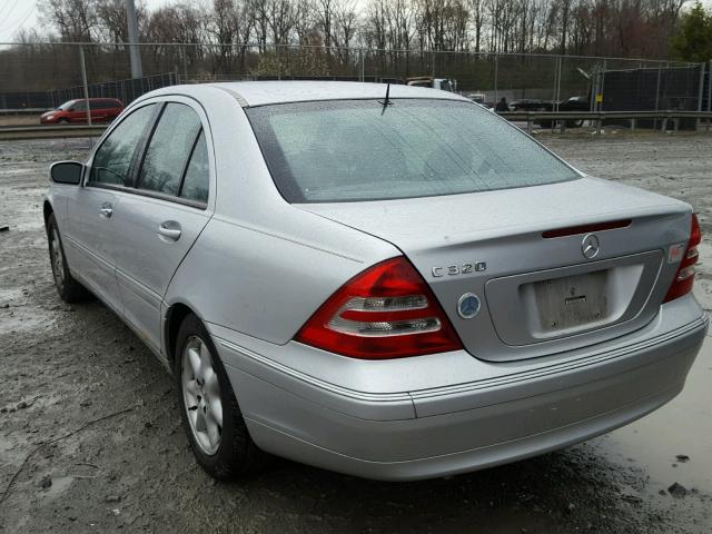 WDBRF64J02F197178 - 2002 MERCEDES-BENZ C 320 SILVER photo 3