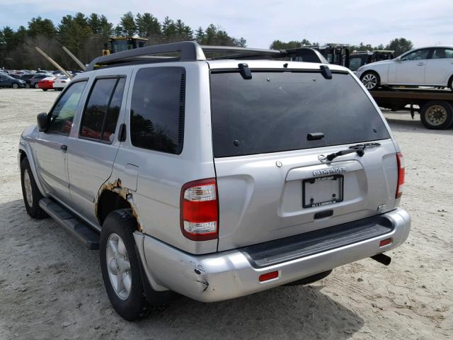 JN8DR09Y12W744405 - 2002 NISSAN PATHFINDER SILVER photo 3