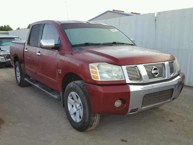 1N6AA07A74N532643 - 2004 NISSAN TITAN XE BURGUNDY photo 1