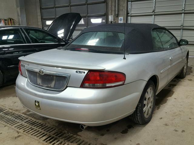 1C3EL75R62N244730 - 2002 CHRYSLER SEBRING GT SILVER photo 4