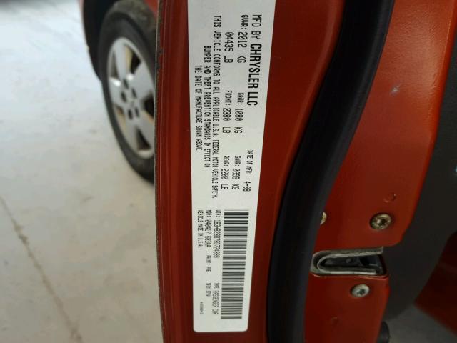 1B3HB28B78D724899 - 2008 DODGE CALIBER ORANGE photo 10