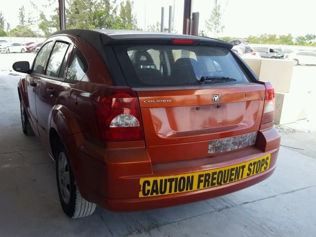 1B3HB28B78D724899 - 2008 DODGE CALIBER ORANGE photo 3