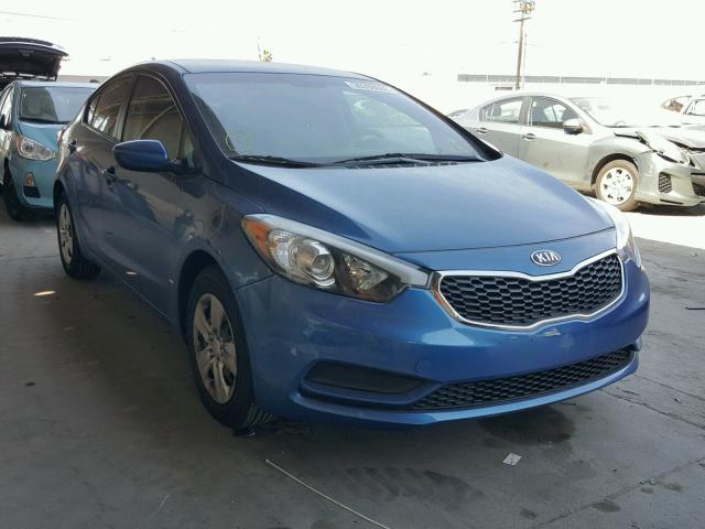 KNAFK4A68E5086504 - 2014 KIA FORTE LX BLUE photo 1