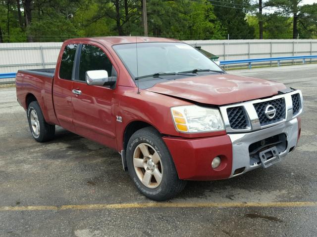 1N6AA06A54N582443 - 2004 NISSAN TITAN XE RED photo 1