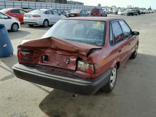 1Y1SK546XMZ059407 - 1991 GEO PRIZM BASE 红色 照片 4
