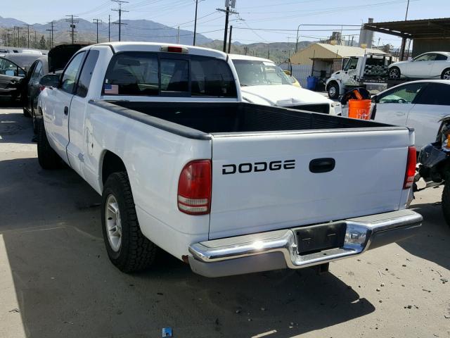 1B7GL22X7XS154571 - 1999 DODGE DAKOTA WHITE photo 3