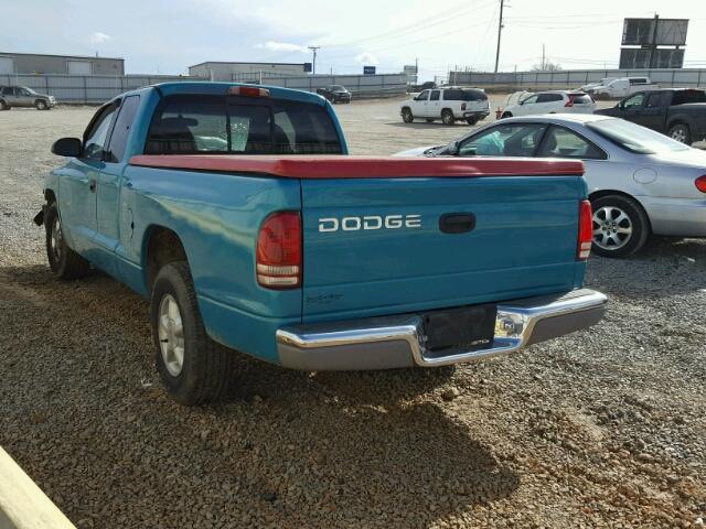 1B7GL23X2VS296760 - 1997 DODGE DAKOTA TEAL photo 3