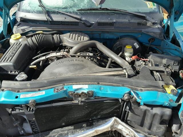 1B7GL23X2VS296760 - 1997 DODGE DAKOTA TEAL photo 7