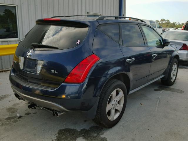 JN8AZ08TX5W323943 - 2005 NISSAN MURANO SL BLUE photo 4