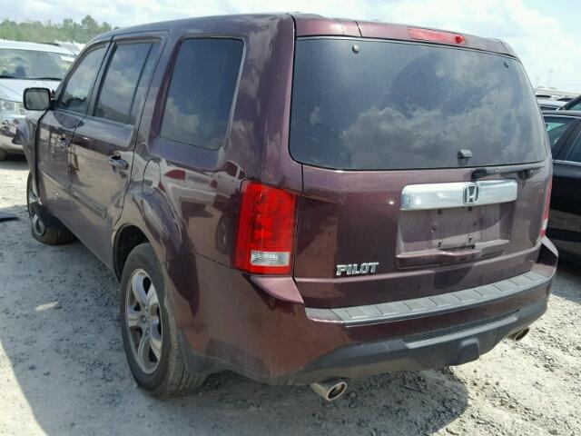 5FNYF3H7XCB008875 - 2012 HONDA PILOT EXLN PURPLE photo 3