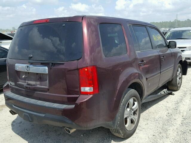 5FNYF3H7XCB008875 - 2012 HONDA PILOT EXLN PURPLE photo 4