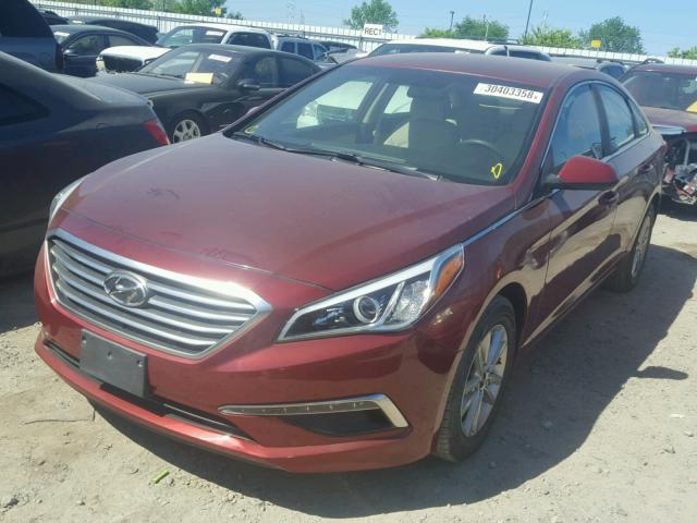 5NPE24AF9FH116853 - 2015 HYUNDAI SONATA SE RED photo 2