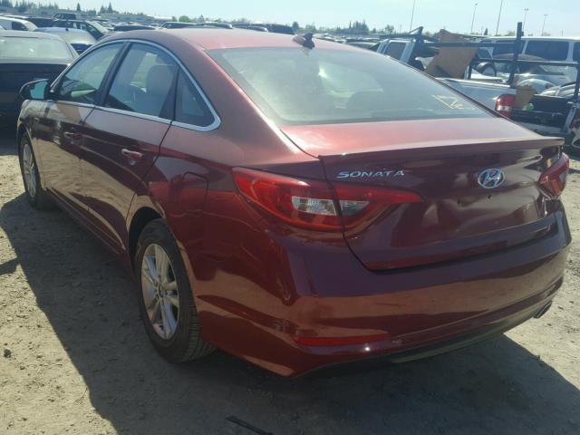 5NPE24AF9FH116853 - 2015 HYUNDAI SONATA SE RED photo 3