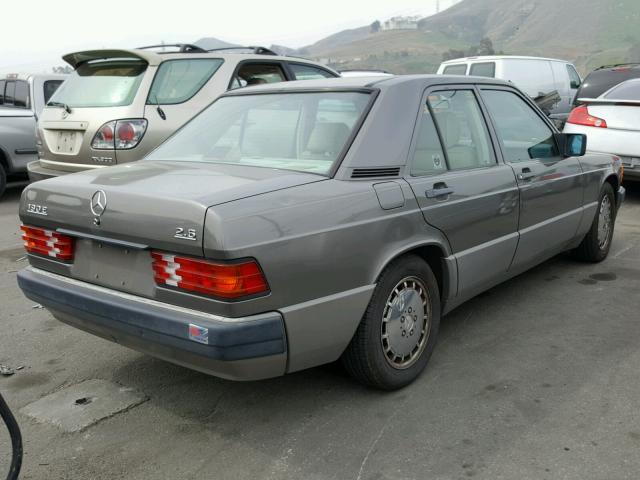 WDBDA29D9KF599723 - 1989 MERCEDES-BENZ 190 E 2.6 GRAY photo 4