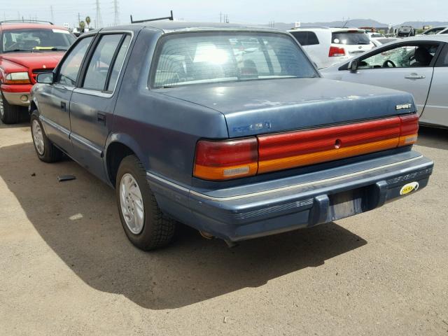 1B3AA46V0RF228507 - 1994 DODGE SPIRIT BLUE photo 3