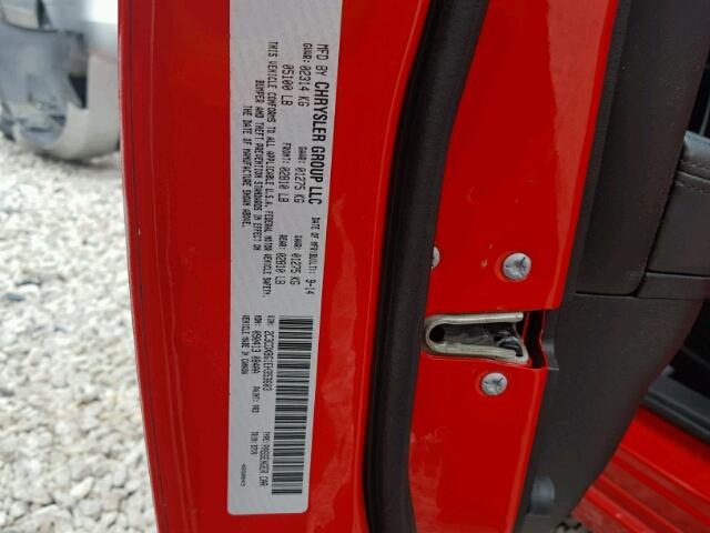 2C3CDXBG1EH353603 - 2014 DODGE CHARGER SE RED photo 10
