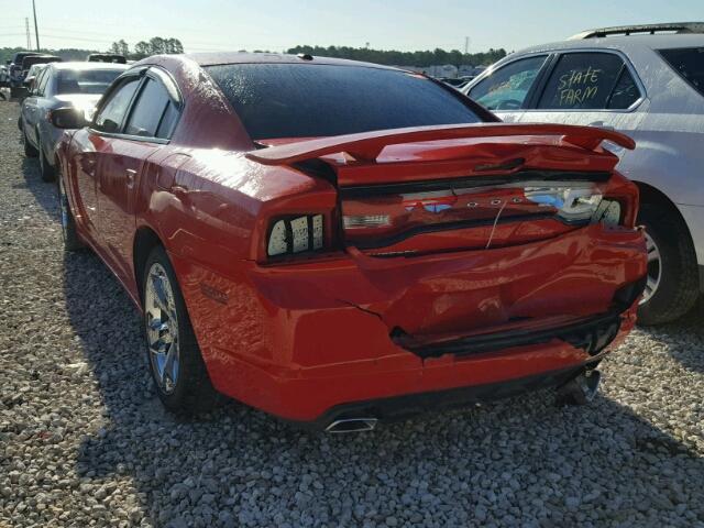2C3CDXBG1EH353603 - 2014 DODGE CHARGER SE RED photo 3