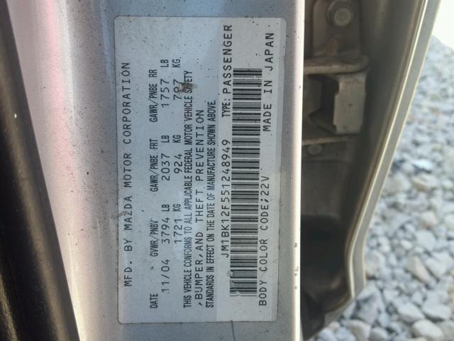 JM1BK12F551248949 - 2005 MAZDA 3 I WHITE photo 10