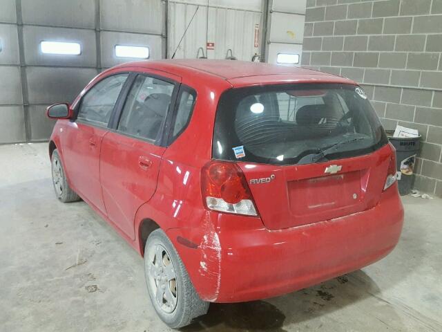 KL1TD66628B002324 - 2008 CHEVROLET AVEO BASE RED photo 3