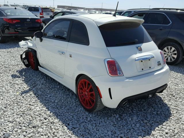 3C3CFFFH5DT573307 - 2013 FIAT 500 ABARTH WHITE photo 3