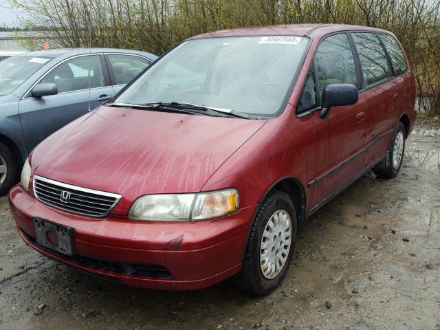 JHMRA1865SC028704 - 1995 HONDA ODYSSEY LX RED photo 2