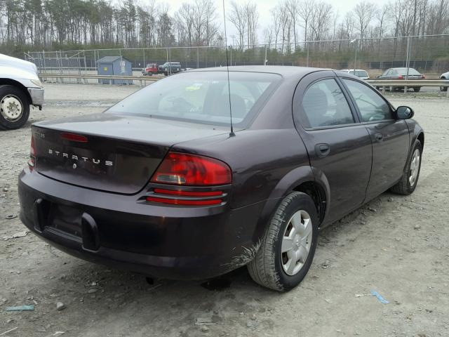 1B3EL36XX4N331939 - 2004 DODGE STRATUS SE MAROON photo 4