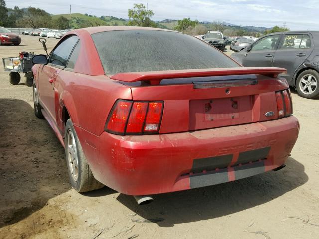 1FAFP40452F146674 - 2002 FORD MUSTANG RED photo 3