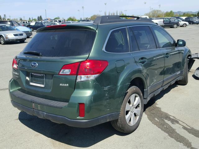 4S4BRBHC6A3370115 - 2010 SUBARU OUTBACK 2. GREEN photo 4